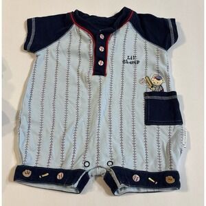 Vintage Baby Baseball Boys Romper (0-3 min) Litte Wonders